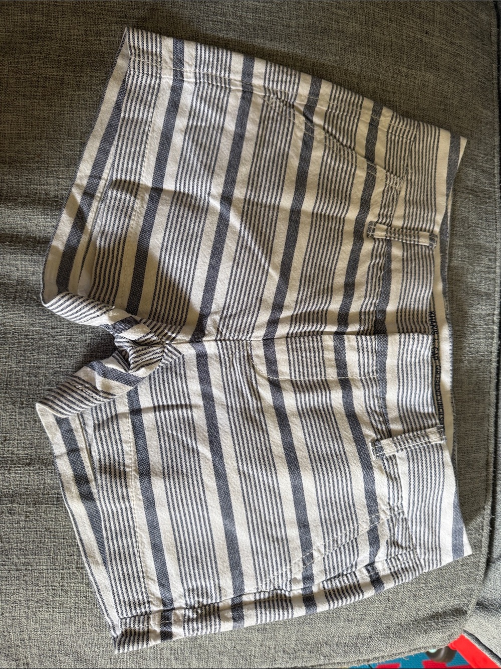 GAP Women's Striped Linen-Blend Shorts in Navy and Cream